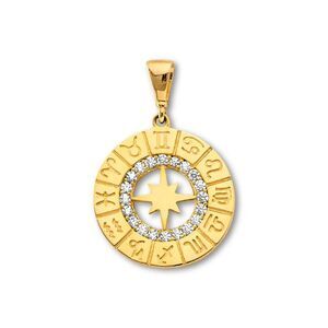 14K Two-Tone Gold Zodiac Pendant | Dainty Astrology Jewelry By Tehrani Jewelry